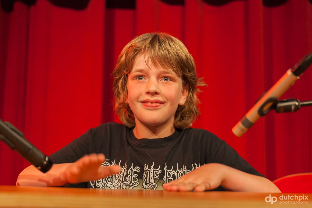 De held van Incubate: de 9-jarige Iwan wint het World Championship Table Drumming, foto: Jan Rijk