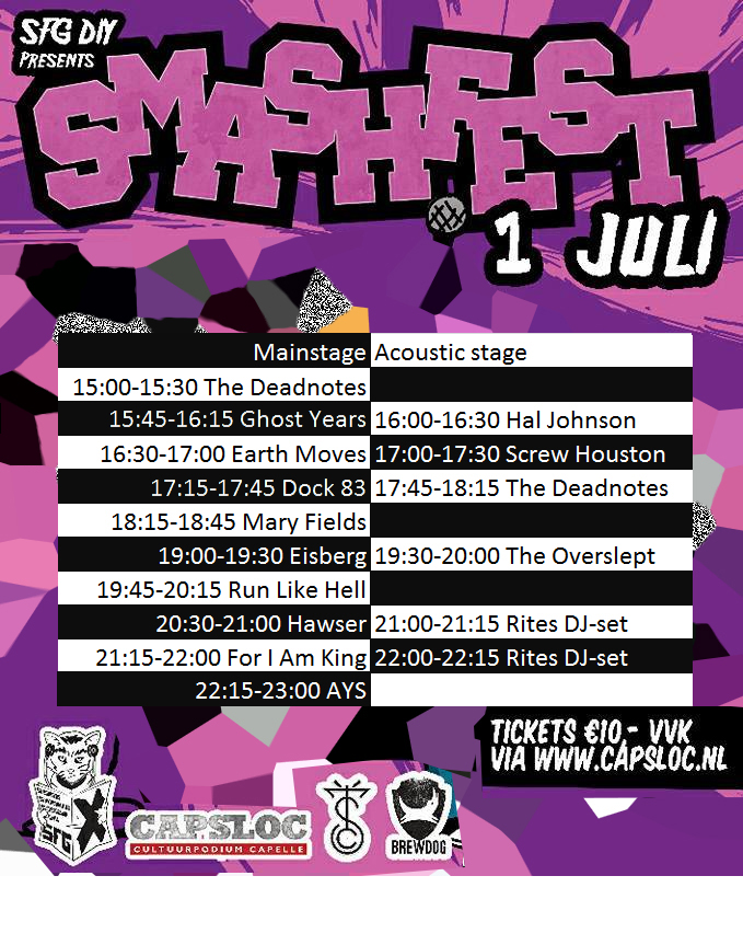 Smashfest tijdschema