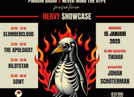 Pinguin Radio & NMTH present: Heavy Showcase op 15 januari met SØWT, The Apologist, Bildtstar en Slumbercloud